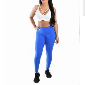 Effortless Heart Booty Leggings- Electric Blue